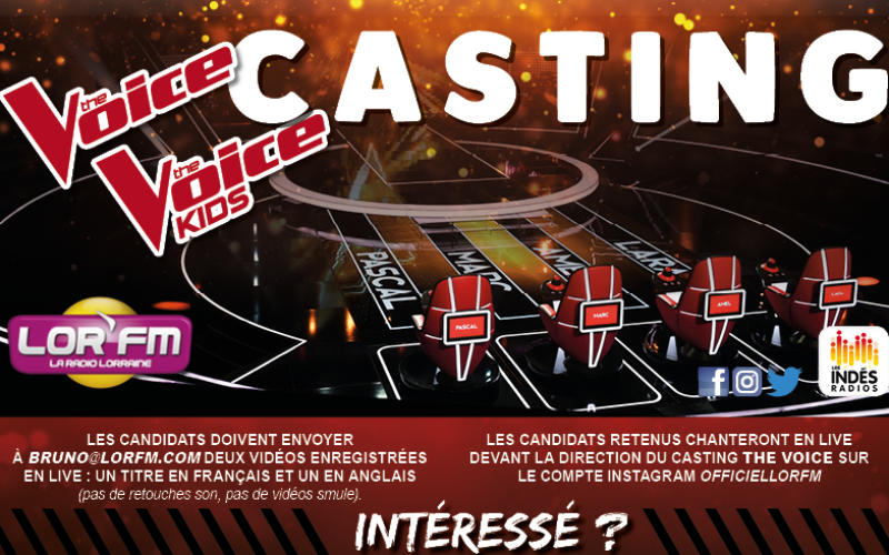 LOR'FM recherche les futurs talents THE VOICE et THE VOICE KIDS !