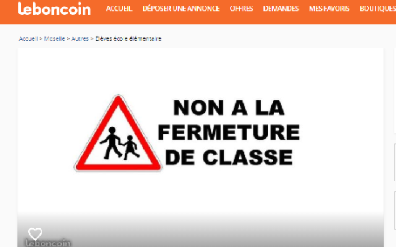 Une école mosellane cherche des élèves sur Leboncoin !