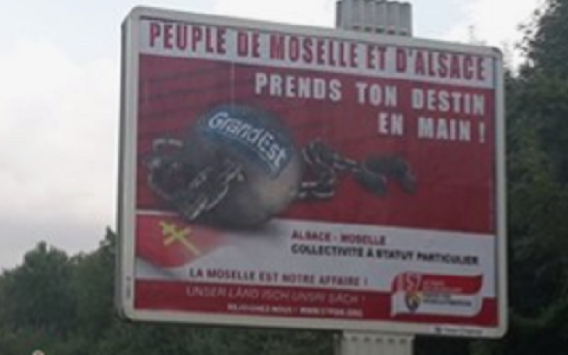 Metz : Une affiche incite la fusion Alsace-Moselle