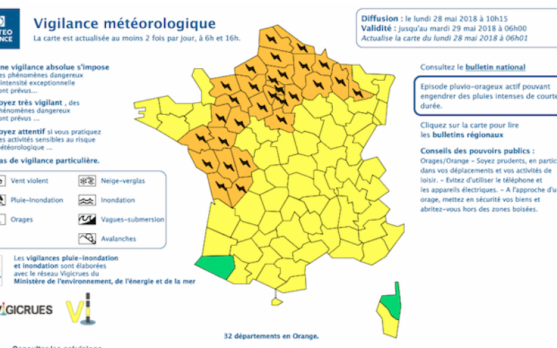 ORAGES : La Moselle, la Meurthe-et-Moselle et la Meuse en vigilance orange