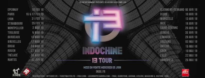 Fans d'Indochine ? Rendez-vous le 25 mai 2018 au Galaxie d'Amnéville !