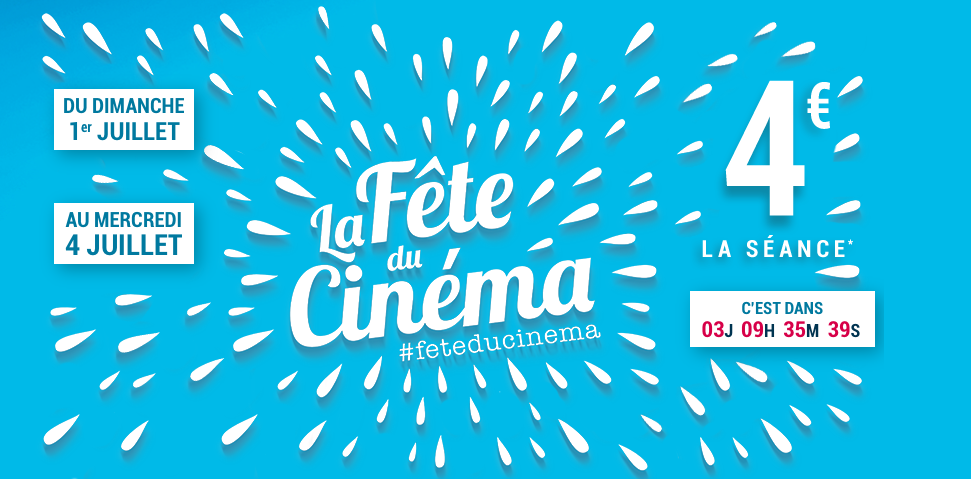 La Fête du Cinéma : des séances à 4€ pendant 4 jours !