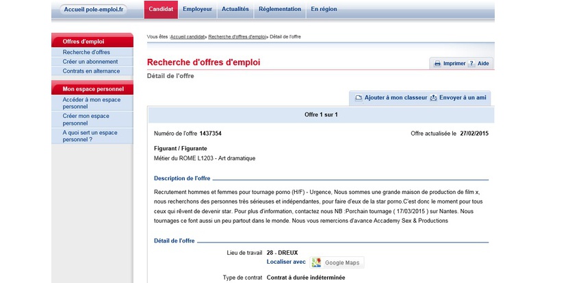 La surprenante annonce de pôle emploi