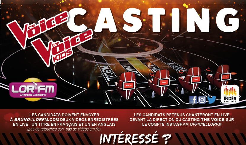 LOR'FM recherche les futurs talents THE VOICE et THE VOICE KIDS !