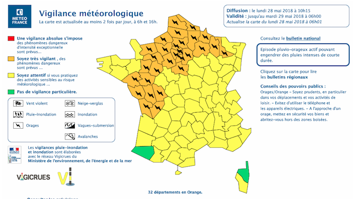 ORAGES : La Moselle, la Meurthe-et-Moselle et la Meuse en vigilance orange