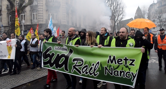 VIDEO : 250 cheminots ont manifesté à Metz
